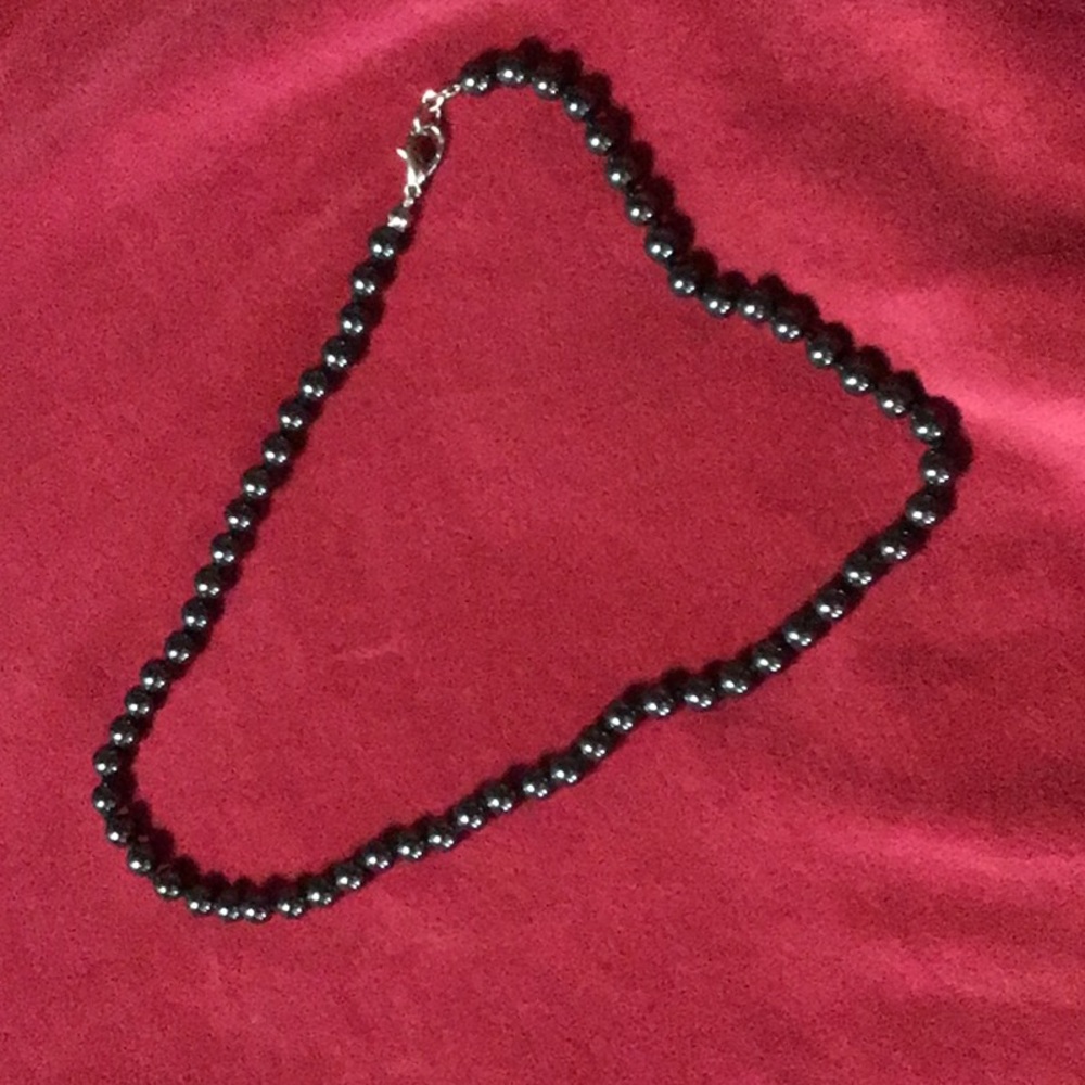 Vintage Hematite pearls semi precious